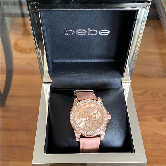 NWT Bebe Rose Gold Watch with Crystal Details - Picture 1 of 1